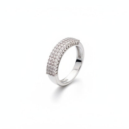 Anello Semi Veretta Luxury in MOISSANITE USA, in Argento S925