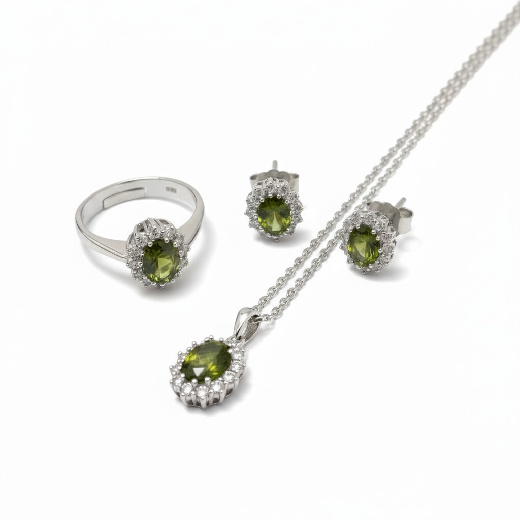 SET Mini kate Verde Oliva, Argento S925)