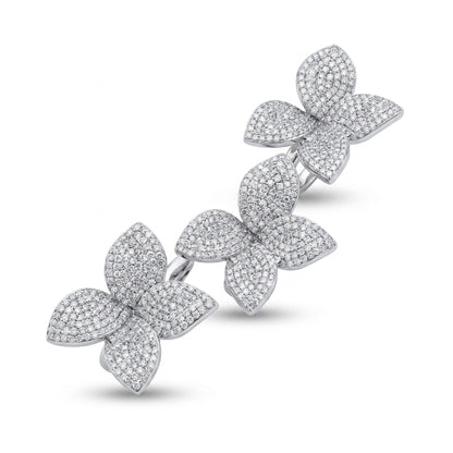 Anello Fiore 4 Petali, in Argento S925 e Zirconi