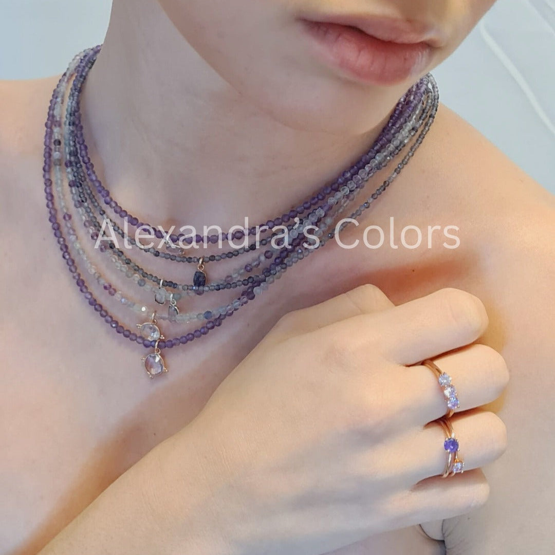 Collane con Tutte Pietre Naturali, in Argento s925