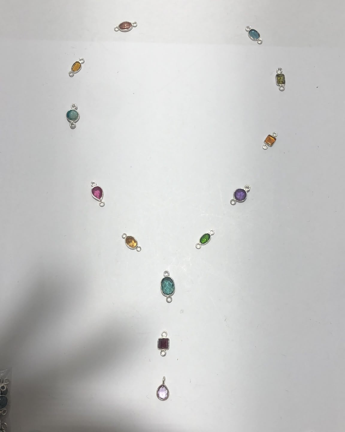Collana in PIETRE PREGIATE ad Y, Sottile, Argento S925