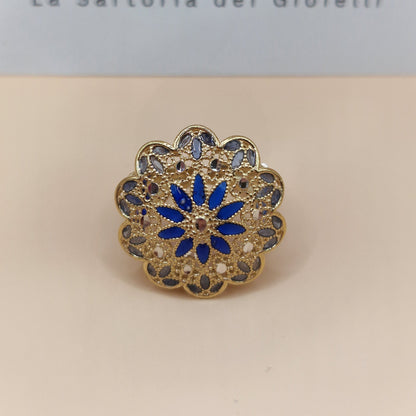 Anelli Fiore, Preziosi , in Filigrana, Argento 925 e Bagno in Oro