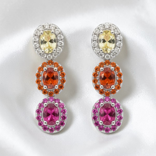 Orecchini Trilogy stile Kate Color, Argento s925