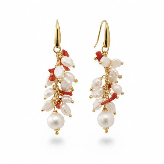Orecchini Perle d'acqua dolce, Ottone inossidabile