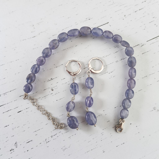 Bracciale con Sassi di Calcedonio, Argento s925