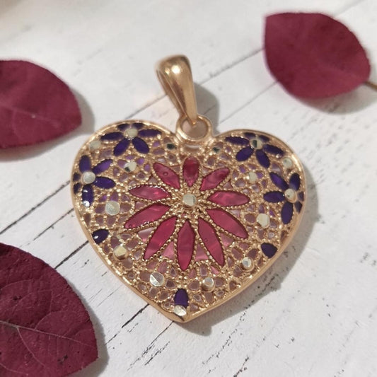 925 Silver Filigree Pendant Necklace 