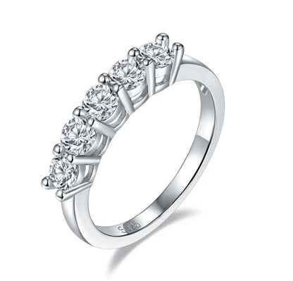 Semiveretta, in MOISSANITE certificata, in Argento S925