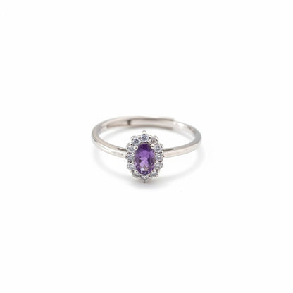 Anelli Micro kate Viola e Acquamarina, Argento S925
