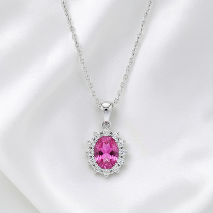 Collana con Ciondolo Kate Fucsia 5A, Argento s925 ESCLUSIVA