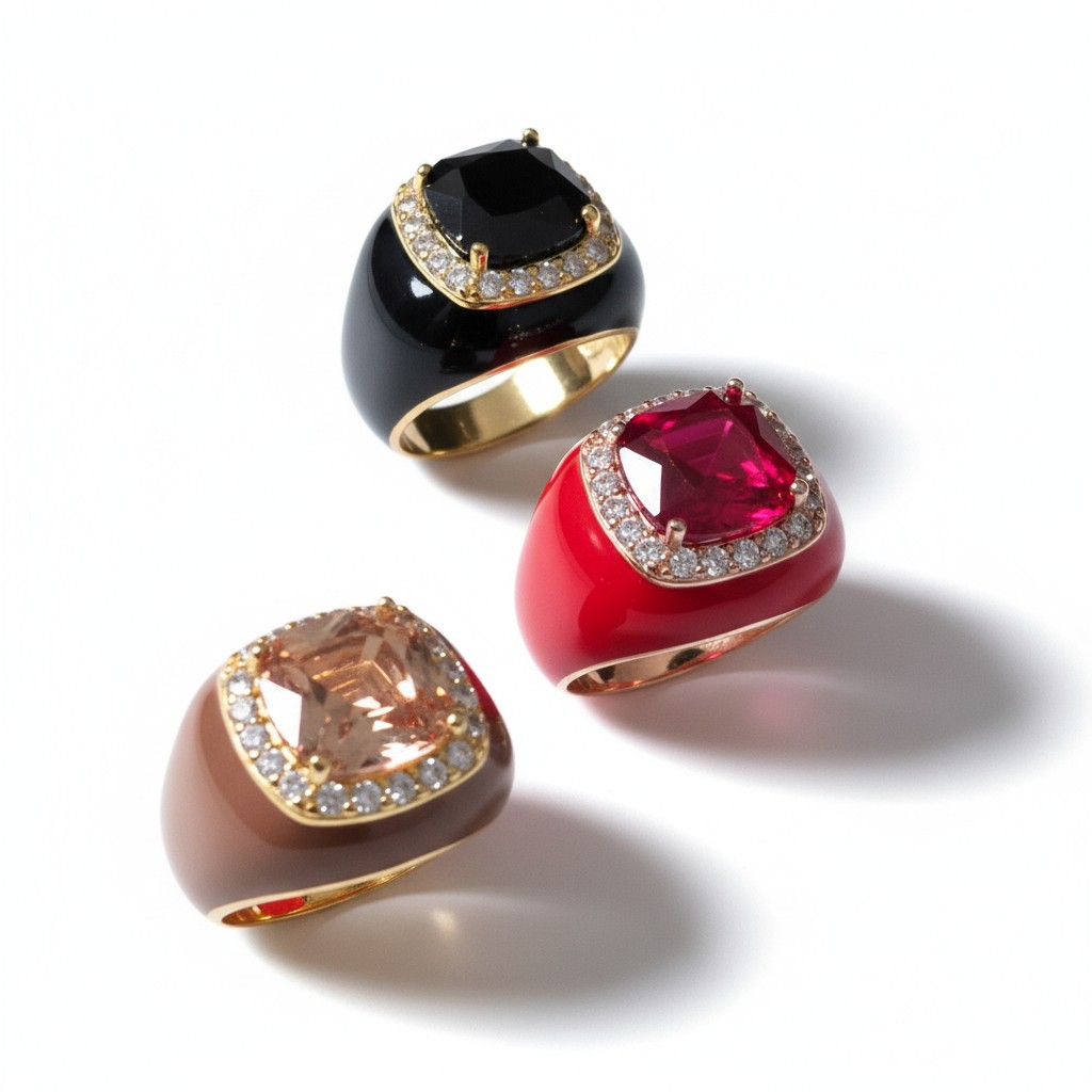 925 Silver Chevalier Ring with Square Zircon