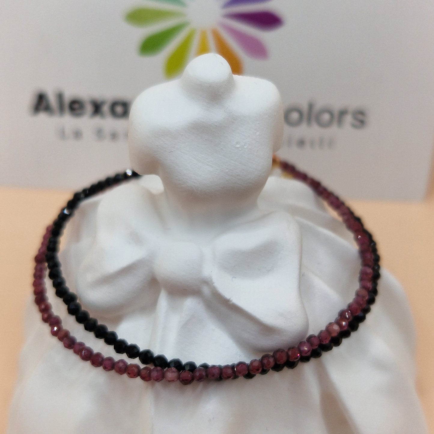 Bracciali con Pietre Naturali 1mm, Argento s925, Produzione Propria