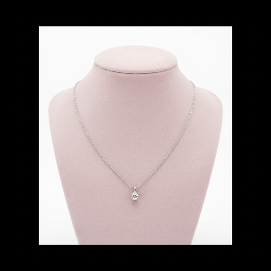 Collana Catena Diamantata con Punto Luce MOISSANITE mm 6,5, Argento s925