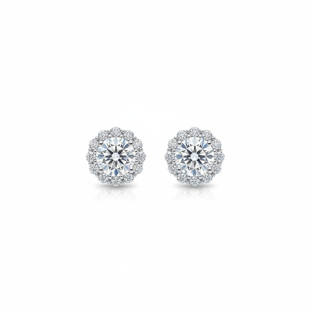 Orecchini Kate Tondo con MOISSANITE, in Argento S925