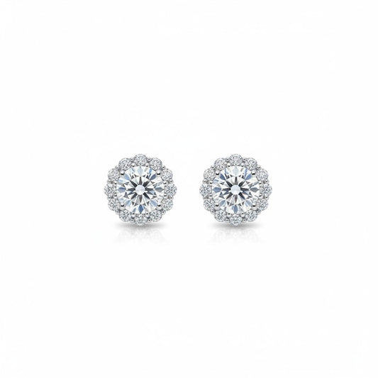 Orecchini Kate Tondo con MOISSANITE, in Argento S925