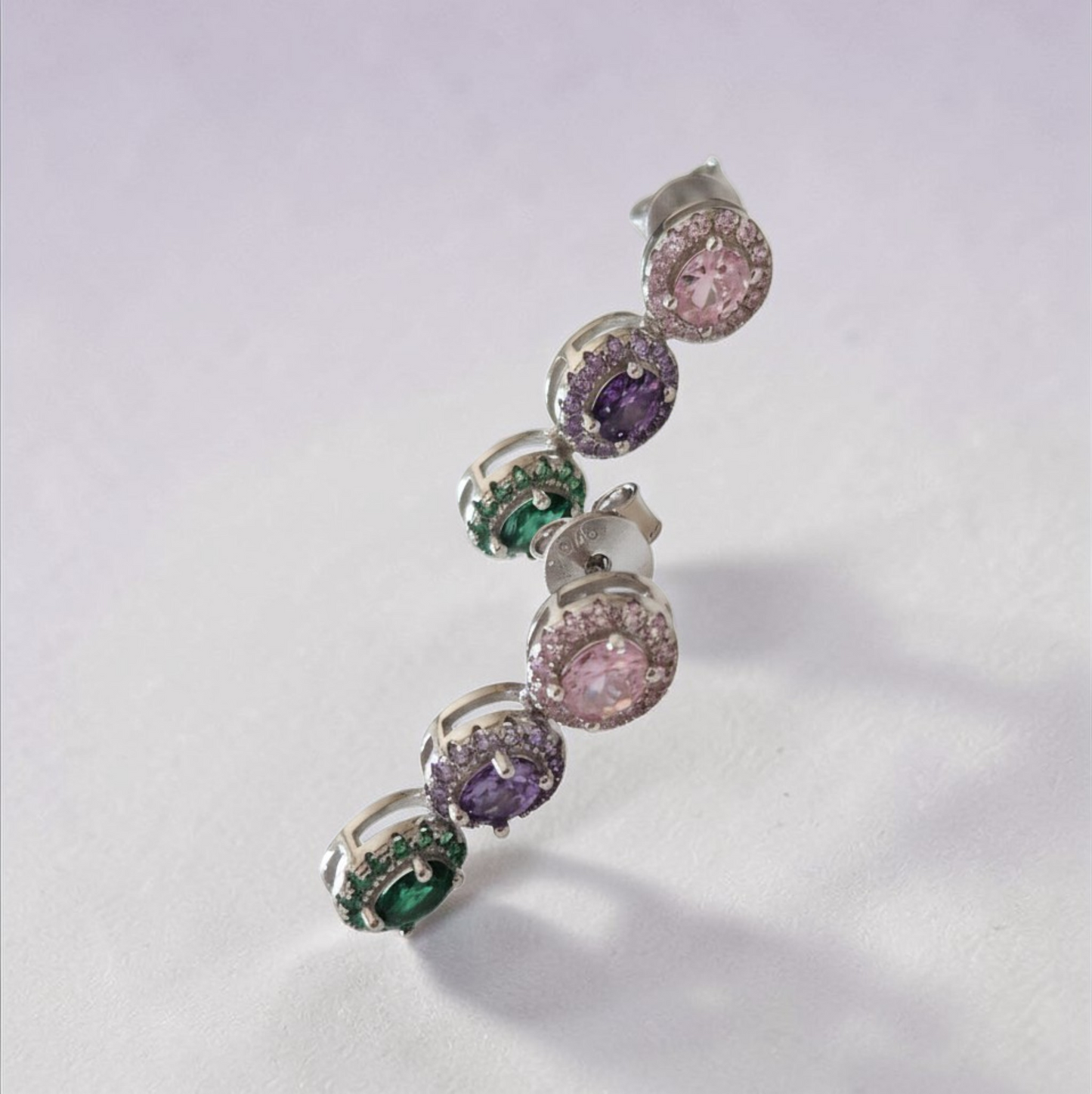 Cleopatra Ring, in 925 Silver with Rectangular Zircon