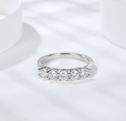 Semiveretta, in MOISSANITE certificata, in Argento S925