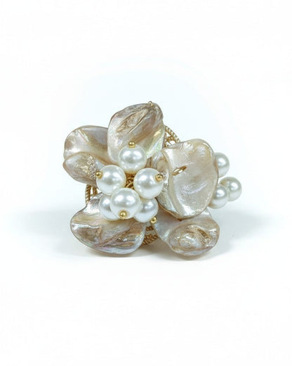 SET Collana Maxi Fiore con Perle e Conchiglia