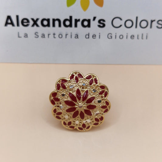 Anelli Fiore, Preziosi , in Filigrana, Argento 925 e Bagno in Oro