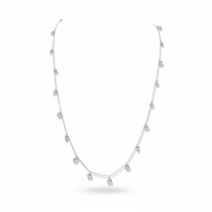 Zircon Heart Necklace, S925 Silver