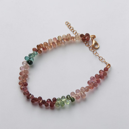 Bracciale Goccine Briolette di Tormalina, Artigianato puro, Argento s925