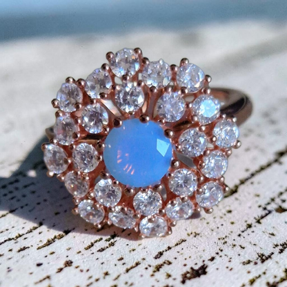 Anello Margherita con Opale, Produzione ESCLUSIVA, Argento 925