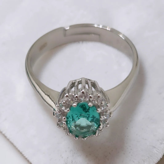 Anello Kate Paraiba, in ARGENTO S925 e zirconia 5A