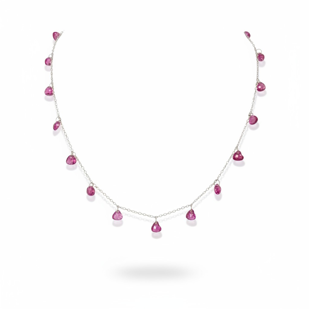 Multi-Pendant Zircon Heart Necklace, S925 Silver