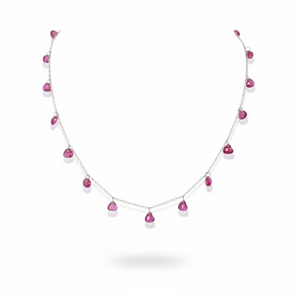 Multi-Pendant Zircon Heart Necklace, S925 Silver