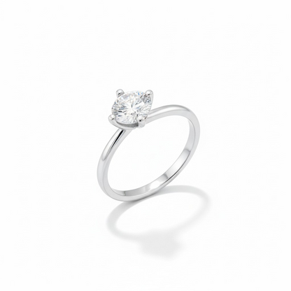 Anello Solitario MOISSANITE certificata, in Argento S925