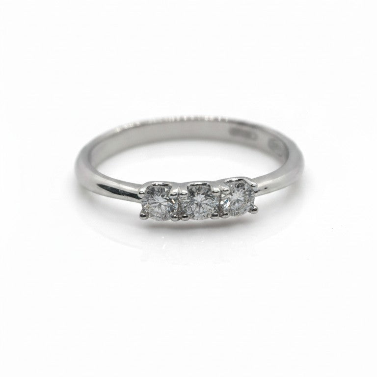 Anello Trilogy 3mm in MOISSANITE, in Argento S925