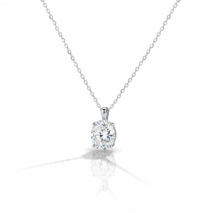 Collana Punto Luce Ovale MOISSANITE USA, in Argento S925
