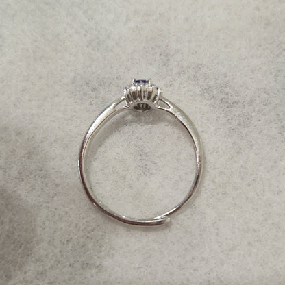 Anelli Micro kate Viola e Acquamarina, Argento S925