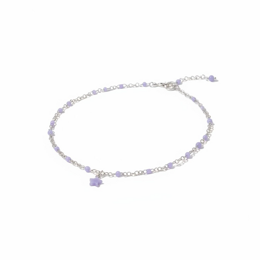 Braccialetto Bimbi con Stellina lilla, Argento S925