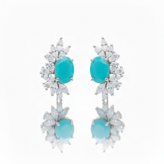 Orecchini Mezzo Fiore stile Kate, Argento s925