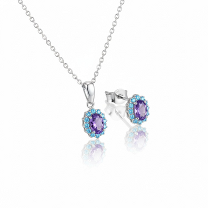 SET Micro kate Viola/aquaBlu, Argento S925