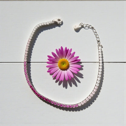 Bracciale Tennis 2mm Degradè Rosa, Argento s925