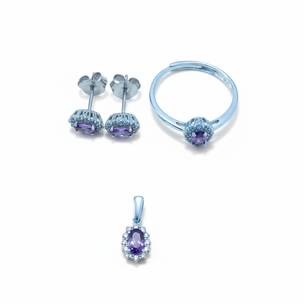 SET Micro kate Viola/aquaBlu, Argento S925