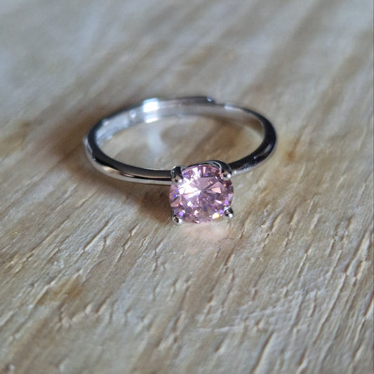 Anello Solitatio 6mm base SILVER Produzione Propria, in ARGENTO S925