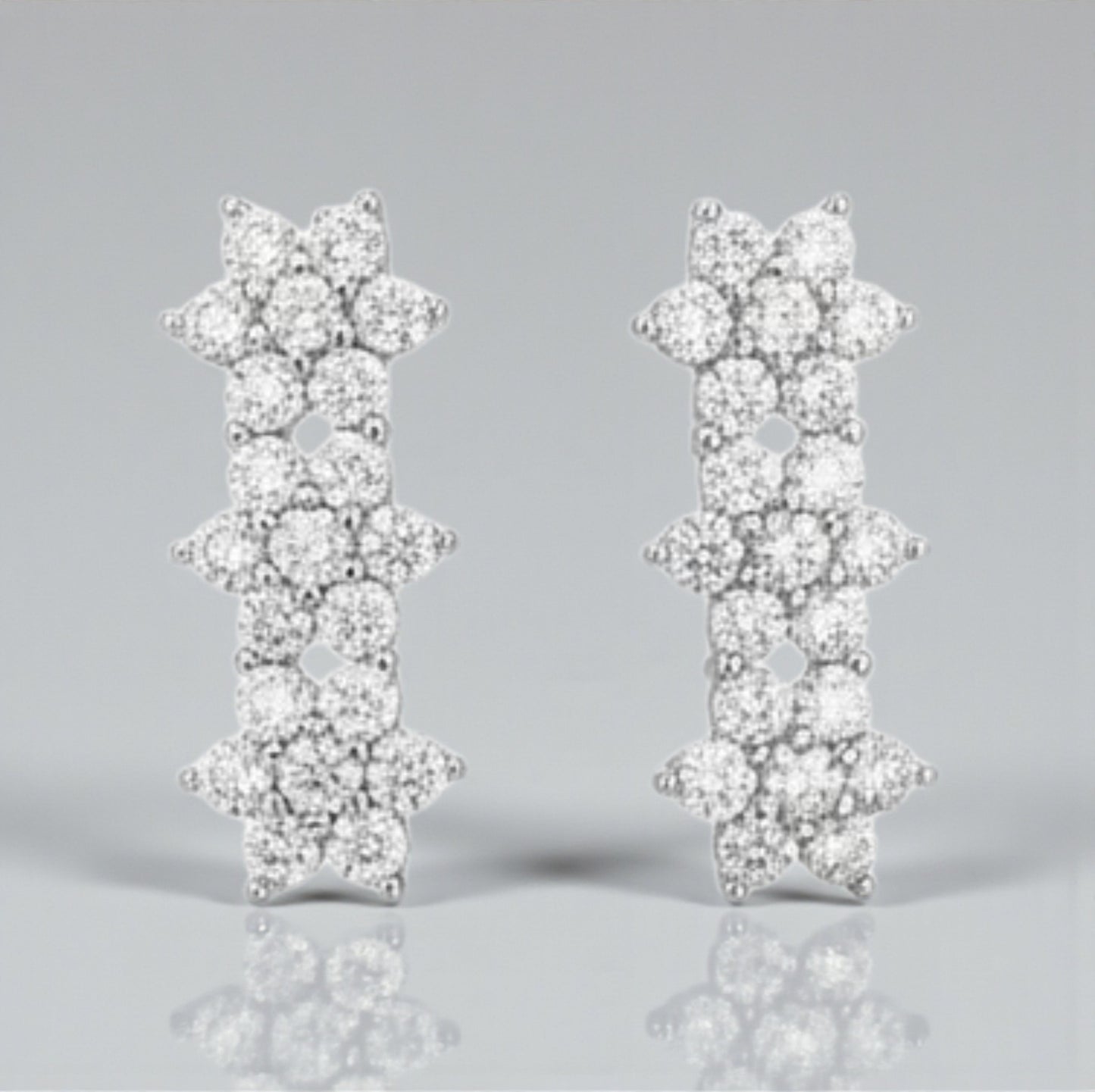 Orecchini Fiorellini con MOISSANITE, in Argento S925