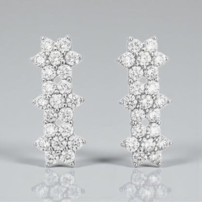 Orecchini Fiorellini con MOISSANITE, in Argento S925