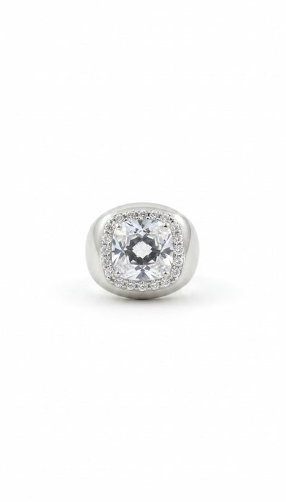 Anello Chevalier Zircone Quadrato Bianco, in Argento s925