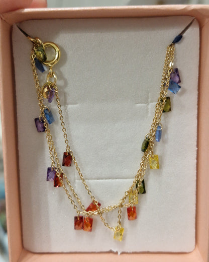 Zircon Heart Necklace, S925 Silver