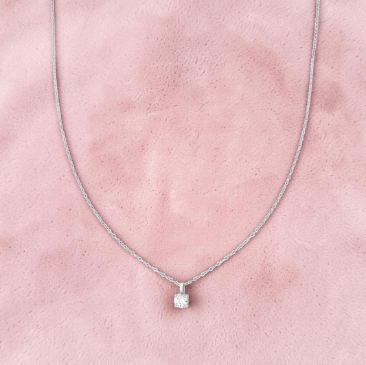 Collana Catena Diamantata con Punto Luce MOISSANITE mm 5, Argento s925