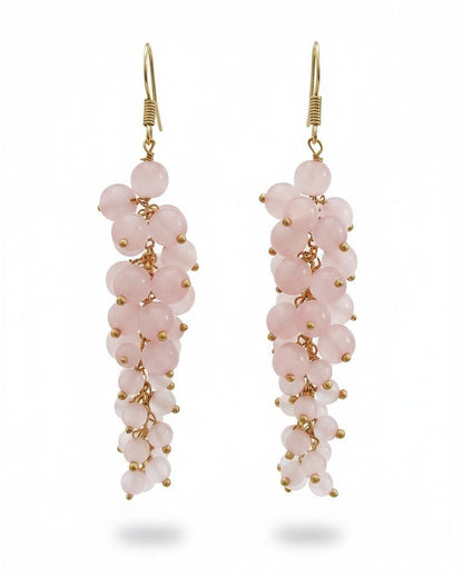 Orecchini a Grappolo Rosa, Argento s925 + ottone