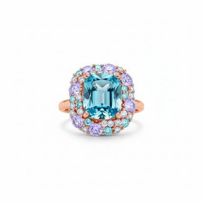 Brilliant Square Ring, in 925 Silver