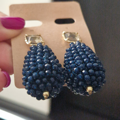 Orecchini Blu Notte con cristalli brillanti