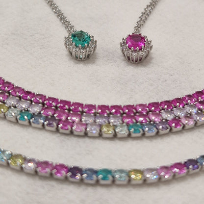 Collana con Ciondolo Kate Paraiba 5A, Argento s925 ESCLUSIVA