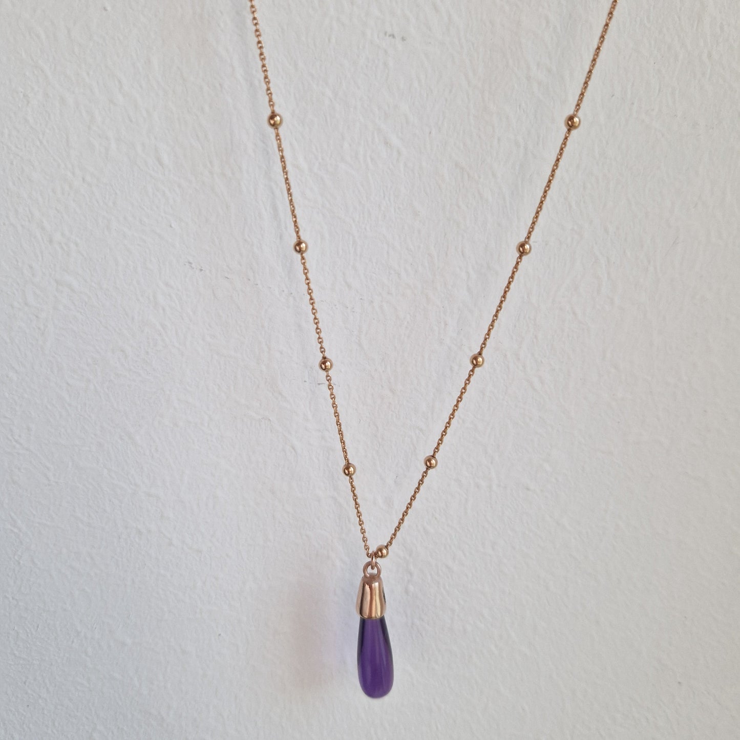 Collana con Ciondolo Goccia Viola