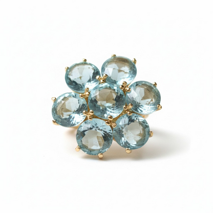 Anello Fiore in Pietre Preziose, Argento 925