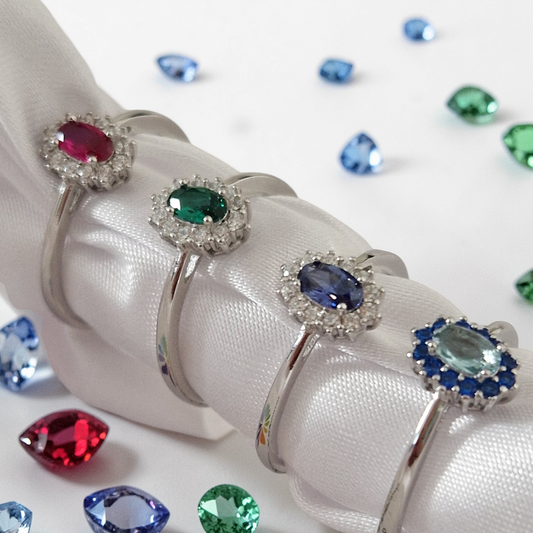 Anelli Micro kate con Pietre Preziose, Argento S925